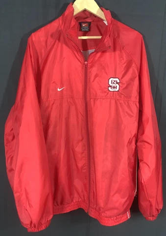 ✨NC State Wolfpack Nike Team Red Jacket Windbreaker Tag (Large) Logo Actual XL✨ Cover