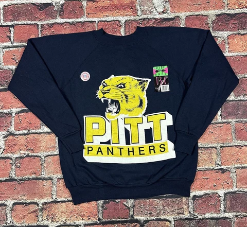 Vintage Pitt Panthers Sweatshirt University of Pittsburgh 80s Men’s Large NEW Cover