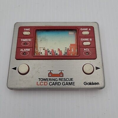 TOWERING RESCUE GAKKEN LCD CARD GAME HAND HELD GAME (Parts Only)