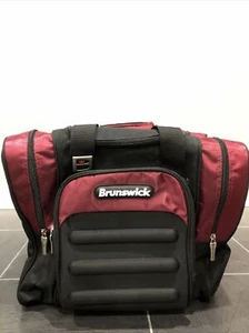 Brunswick Flash Single Tote Maroon Black Bowlingtasche mit Riemen und Ballhalter - Bild 1 von 6