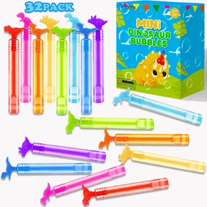 32 Pack Mini Bubble Wands Dinosaur Goodie Bag Fillers for Kids, Party Favors - Picture 1 of 12