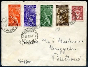Vaticano 1935 busta viaggiata n. 41 + 42 + 43 + 45 + 19 (s119) - Imagen 1 de 2