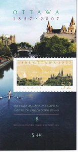 Folleto de estampillas de Canadá 2007 BK350 "Ottawa, capital sesquicentenario" 8x0,52 MNH - Imagen 1 de 1