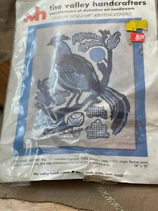 Sleepy Hollow Restorations-Valley Handcrafters Blue Bird Needlepoint Kit 14"x18" - Picture 1 of 7