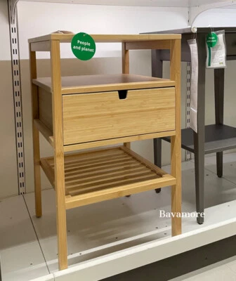 Ikea NORDKISA Nightstand, bamboo, 26⅜×15¾×15¾" BRAND NEW - Image 1 of 2