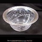 Antique Cambridge Etched Portia Divided Serving Dish Sterling Silver Rim
