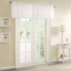 Luxury White Floral Geometric Embroidered Sheer Window Valance - Rod Pocket