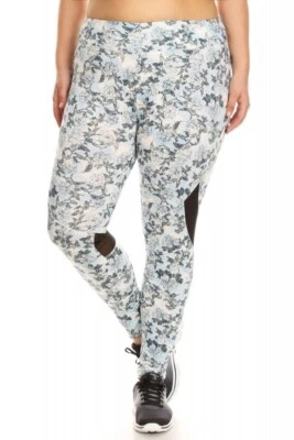 Leggings Shosho Talla Grande con Acento Malla Rodilla Trasera Paneles Traseros X7L02-07 Talla 2X Foto 1 de 3