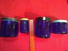 4 Gorgeous Cobalt Blue Storage Jars Noxema Vicks