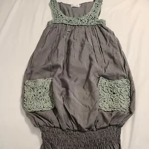 Chesley Ladies Med Grey sleeveless Crochet Pocket Dress, tulle lined - Picture 1 of 9