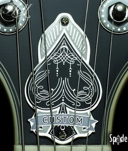 "SPADE" 2-Hole Truss Rod Cover. Fits most Gibson® LP, SG style guitars. - Picture 1 of 4
