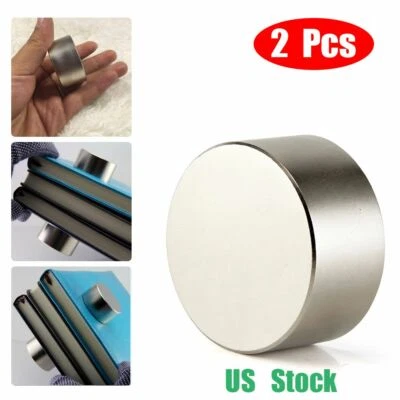 2Pack Large 200LBS Neodymium Rare Earth Craft Magnet Big Super Strong Huge 40mm