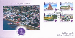 Falkland Islands 2022 FDC Architecture Stamps Stanley Jubilee City 4v Set - Picture 1 of 1
