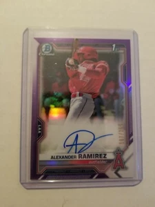 2021 Bowman Chrome Autograph Alexander Ramirez #CPA-ARA Purple Auto /250 Angels - Picture 1 of 2