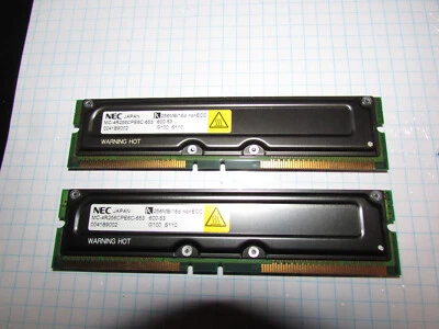 NEC Memory RAM - 256/16d Non ECC MC-4R256CPE6C-653 600-53 Set of 2 Untested - Image 1 of 2