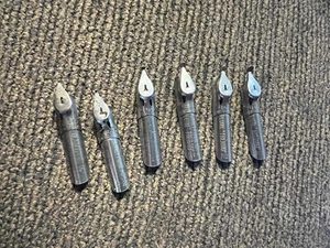 6 - VINTAGE/ANTIQUE-PLUMES TRERAID / BLANZY CONTE GILBERT DIP PEN NIBS #1-#6 - Picture 1 of 5