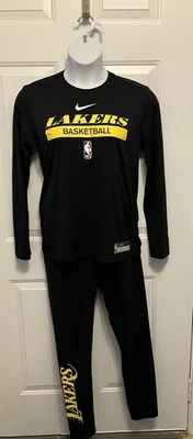 Women’s NIKE LA Lakers NBA 2 Piece Set Shirt Pants Black Sz Medium M Basketball - Image 1 of 4