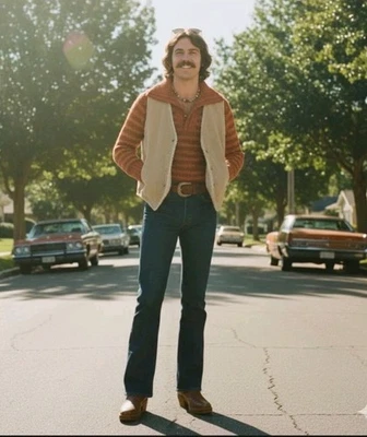 VTG 70s LEVI'S USA Men's XL Brown Cotton Corduroy Sherpa Fleece Lined Vest - Image 1 of 4