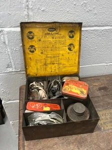 VINTAGE ROMAC CURE-C-CURE PUNCTURE REPAIR TIN WITH CONTENTS - Picture 1 of 15