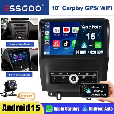 Para Ford Mustang 2010-2014 Apple Carplay Android 13 Coche Estéreo BT GPS 2+32G +AHD Foto 1 de 4