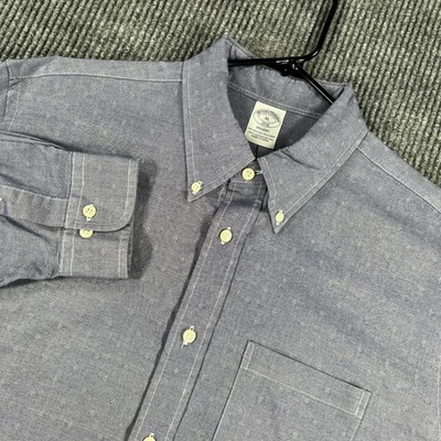 Brooks Brothers 1818 Regent Shirt Mens XL Gray Geometric Long Sleeve Button Down - Image 1 of 4