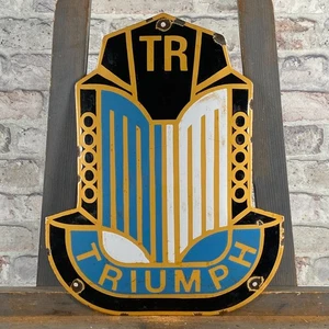 TRIUMPH Enamel Sign 15.7x12.6" (40x32cm) Nice Vintage Collector Advertising Sign - Picture 1 of 19