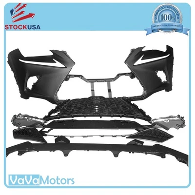 For 2018 2021 Lexus NX NX300 Front Bumper Upper Lower Grille w/ Fog Assembly Set Foto 1 de 4