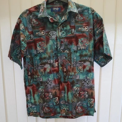 Ono and Company Short Sleeved Hawaiian Shirt  Size Medium Red & Green Cotton - Image 1 of 4