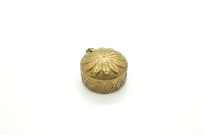 Vintage Brass Flower Relief Handcrafted Pill Trinket Box Small Reppousse - Image 1 of 4
