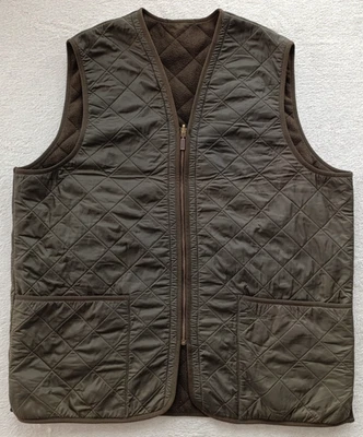 Barbour mens Green Polarquilt Quilted Waistcoat Zip In Liner Vest Gilet size XL - Image 1 of 4