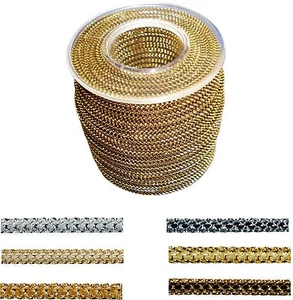 25m Kordel 3mm 6 Farben Schnur LUREX silber gold Farbvarianten schimmernd GLANZ - Bild 1 von 7