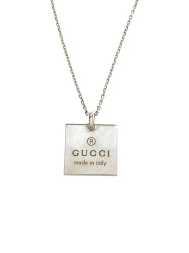 GUCCI collana uomo con placca logo SV925 top argento usata