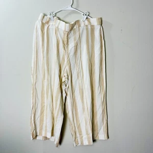 Pantalone Chicos donna tg 3 beige avorio righe Capri gamba larga leggero - Foto 1 di 11