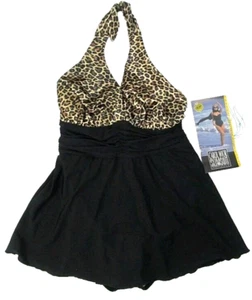 Vintage New Carol Wior SlimSuit Halter Swim Dress Size 12 NWT - Picture 1 of 9