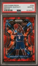2020-21 Panini Prizm Red Cracked Ice Immanuel Quickley Rookie RC #296 PSA 10 GM