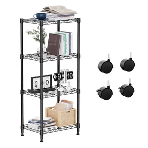 4 Tier Rolling Storage Shelves Home Kitchen Laundry Organizer Rack Stackable 41" - Picture 1 of 9
