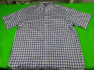 Camisa Daniel Cremieux Azul y Rojo a Cuadros Hombre Mangas Cortas Botones Talla L - Imagen 1 de 4
