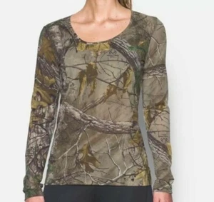 Womens Under Armour UA 1298753-946 Threadborne Realtree AP T-Shirt Camo 2XL - Picture 1 of 3