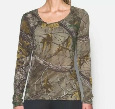 Womens Under Armour UA 1298753-946 Threadborne Realtree AP T-Shirt Camo 2XL - Image 1 of 3