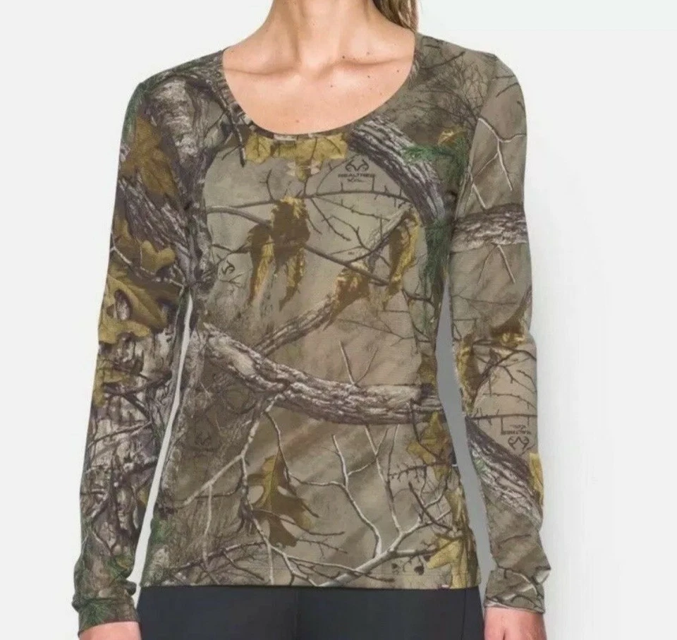 Womens Under Armour UA 1298753-946 Threadborne Realtree AP T-Shirt Camo 2XL - Image 1 of 3