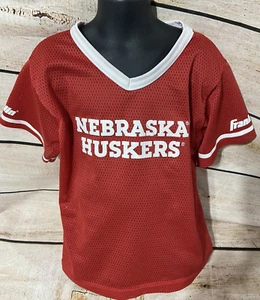 Vintage Franklin Nebraska Cornhuskers Football Jersey Size Medium Youth Red Top - Picture 1 of 9