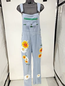 Mono con tirantes Miss Look Denim para mujer flores pintadas boho hippie artístico XL - Imagen 1 de 6