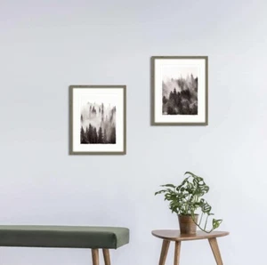 Gerahmte neblige Wald Wandkunst (16"" x 20"" x 2 Paneele) - Bild 1 von 6