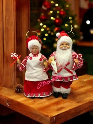 Santa & Mrs Claus Chef Baker Gingerbread Christmas Table Topper / Ornament Set