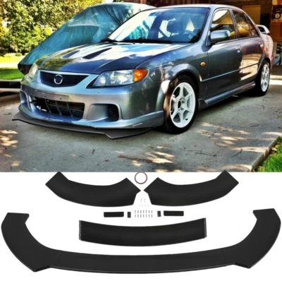 For 98-03 Mazda Protege 323 Glossy Black Front Bumper Lip Chin Spoiler Splitter - Image 1 of 4