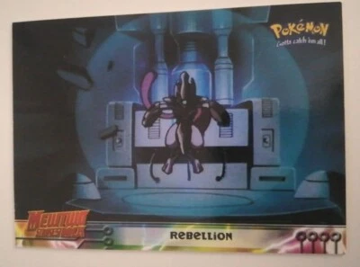 Rebellion #8 Topps Mewtwo Strikes Back Pokemon The Movie Card Blue Logo  - Imagen 1 de 2