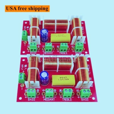 2Pcs 3Way Crossover High School Bass Independent Crossover Home Speakers Filter  - Image 1 of 4