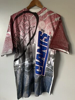 Camisa AOP XL RARA NUEVA CON ETIQUETAS Vintage 1993 New York Giants Estampado Completo Foto 1 de 4