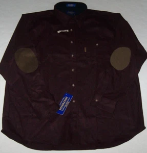 NWT Pendleton HEATHER WINE TRAIL Shirt 100% Virgin Wool XXL 2XL ELBOW PATCHES - Picture 1 of 4