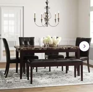 6 Piece Faux marble Top dining Set - Picture 1 of 8